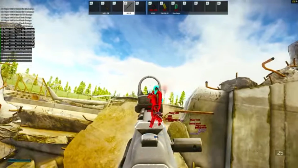 Escape from Tarkov chams while aiming down sights with hit feedback